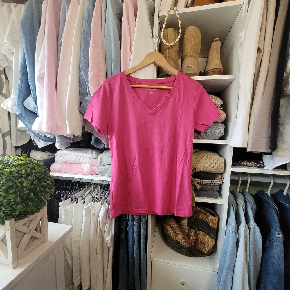 Joe Fresh Fushia Pink T-Shirt - Large